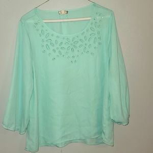 Cute teal tunic top